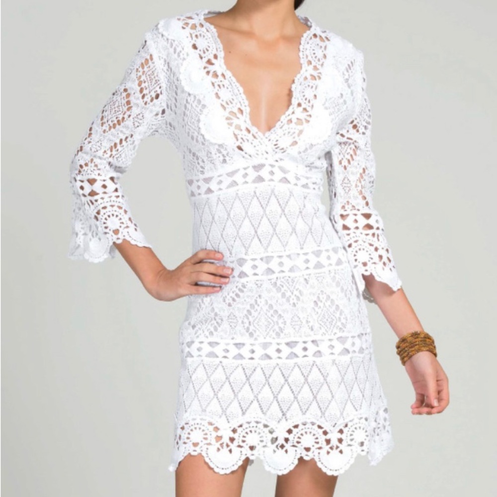 NWT Temptation Positano Dorado beautiful white crochet size small